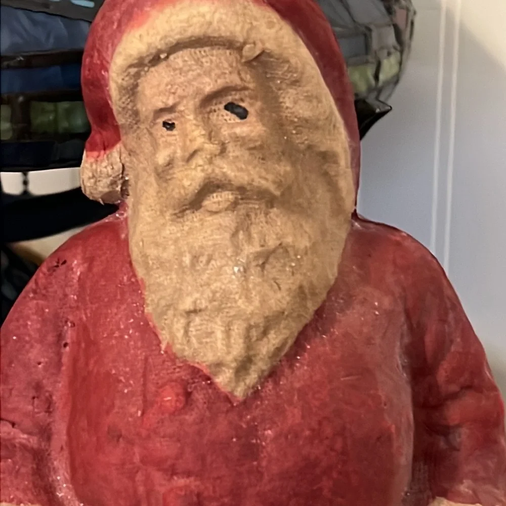 RARE Antique paper pulp Santa 1920’s 9.5” tall